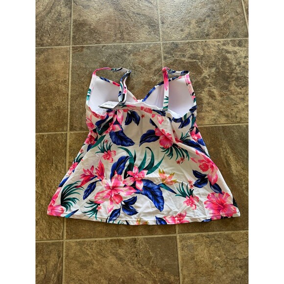 Island Escape Scorpio Underwire Tankini Top Dream On White Size 6 - Picture 7 of 9